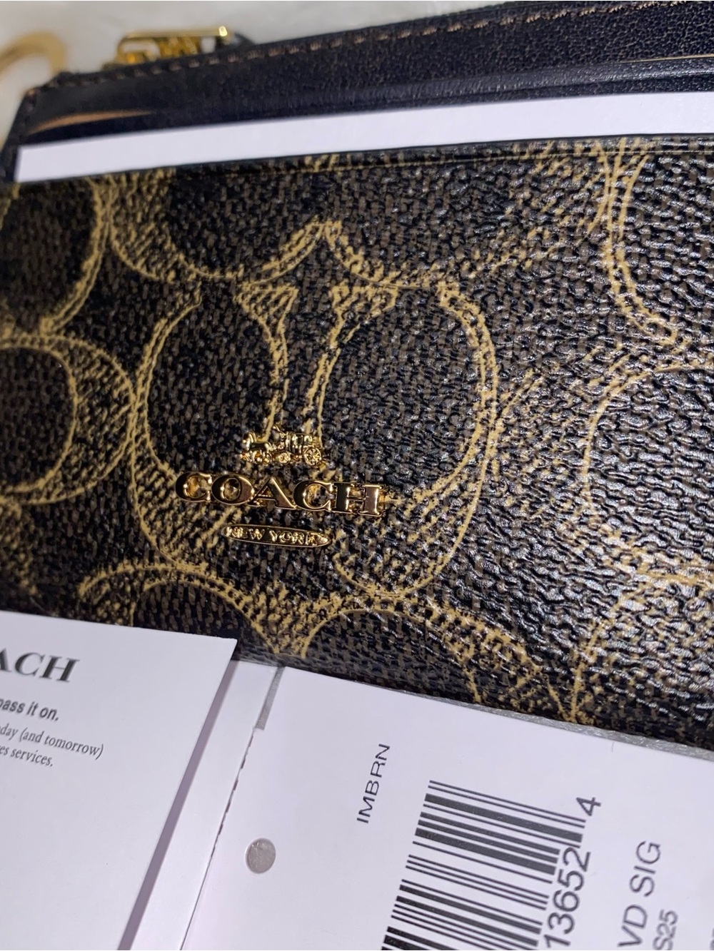 Coach Mini Skinny Id Case In Loved Signature Canvas New with tags